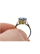 14K Yellow gold Aquamarine Ring Vintage vrc366y